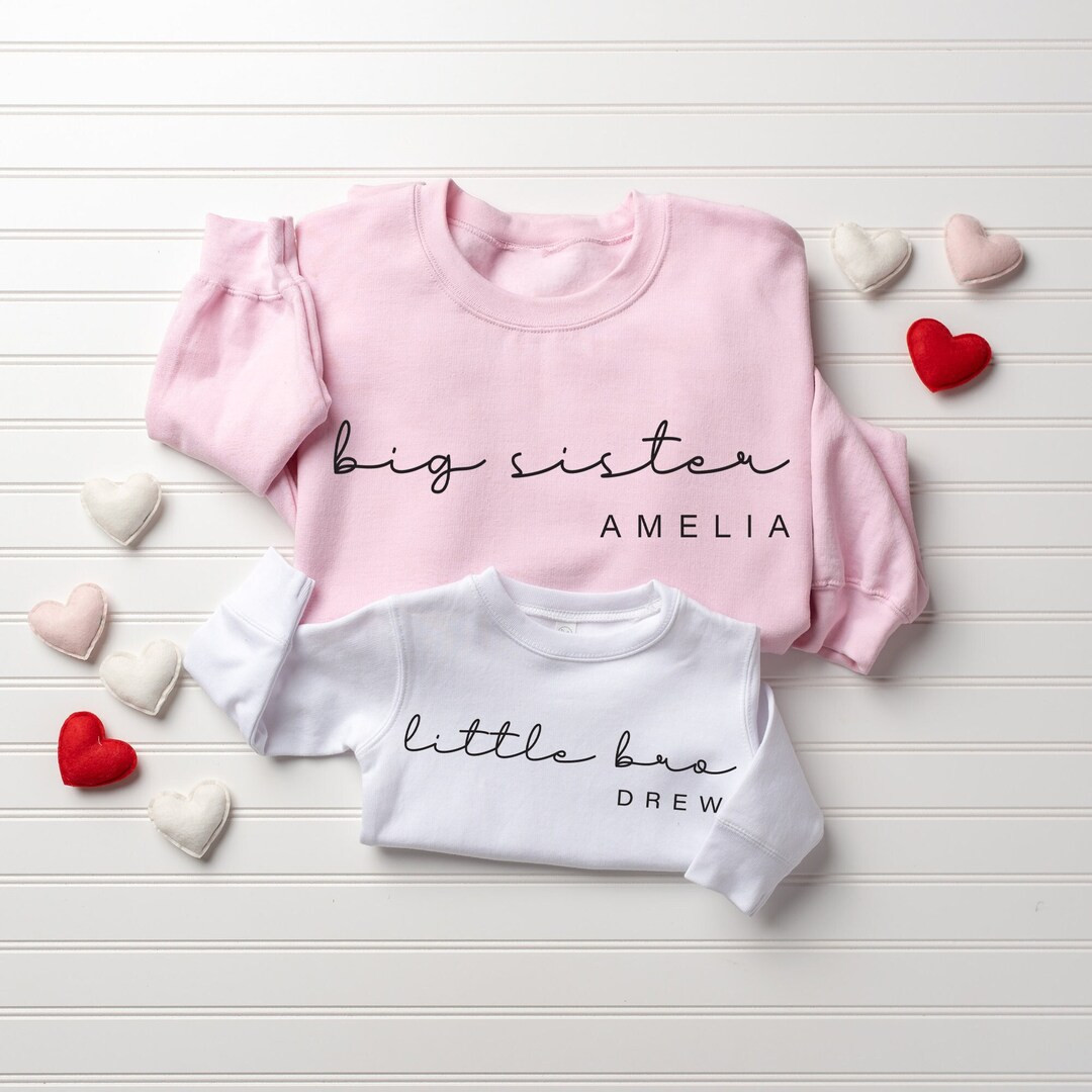 Big Sister Sweatshirt | Custom Big Sister Crewneck | Sister Brother Matching Baby Hospital Outfit... | Etsy (US)