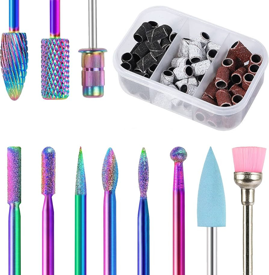 BQAN Nail Drill Bits, 10Pcs 3/32 in Carbide Professional Drill Bit Set for Nail Tech, Remove Acry... | Amazon (US)