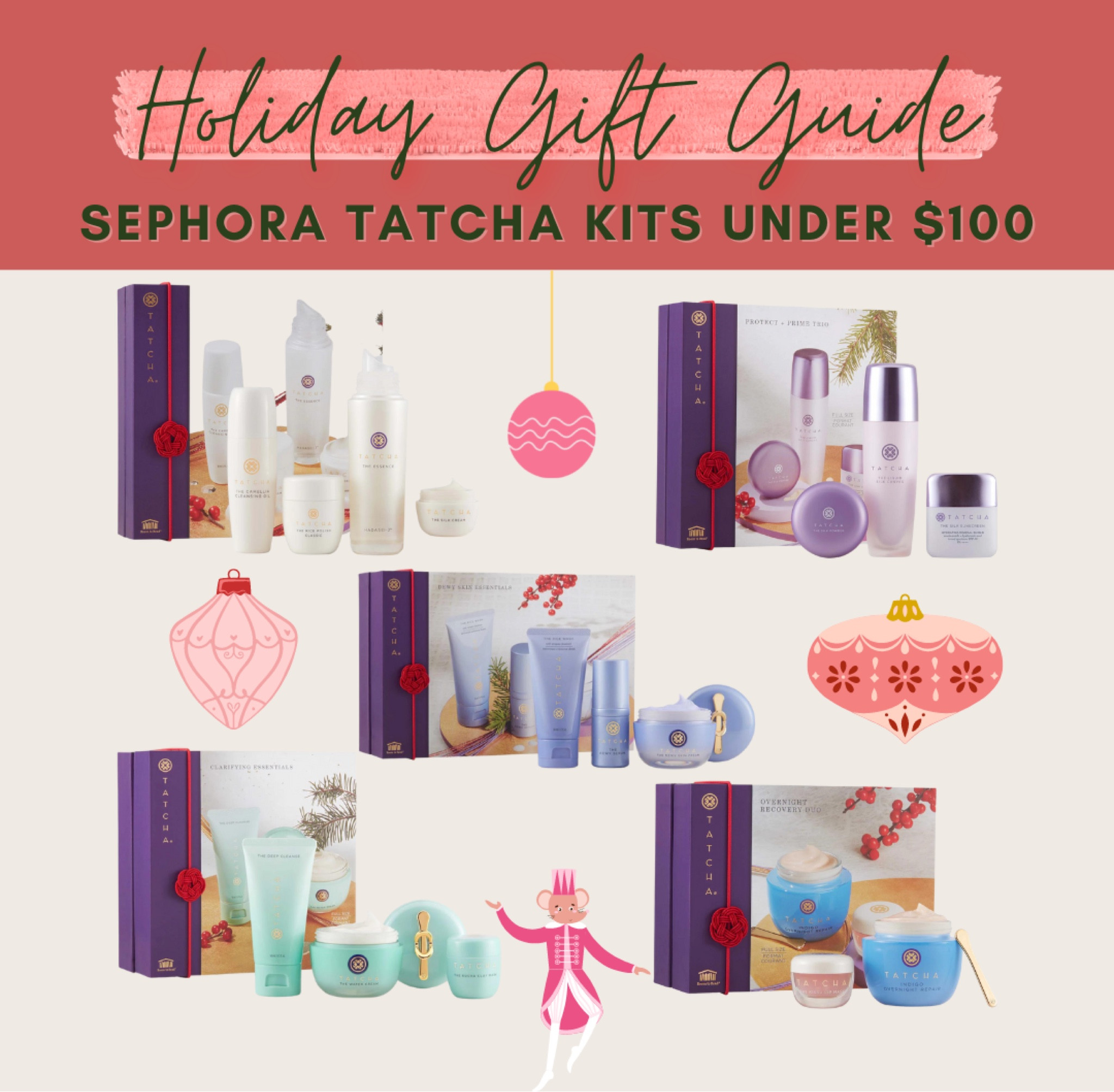 Sephora Tatcha gift kits under $100!

Gift guide, beauty favorites, makeup, skincare, hair care, lip care, holiday season 

#LTKunder100 #LTKbeauty #LTKSeasonal