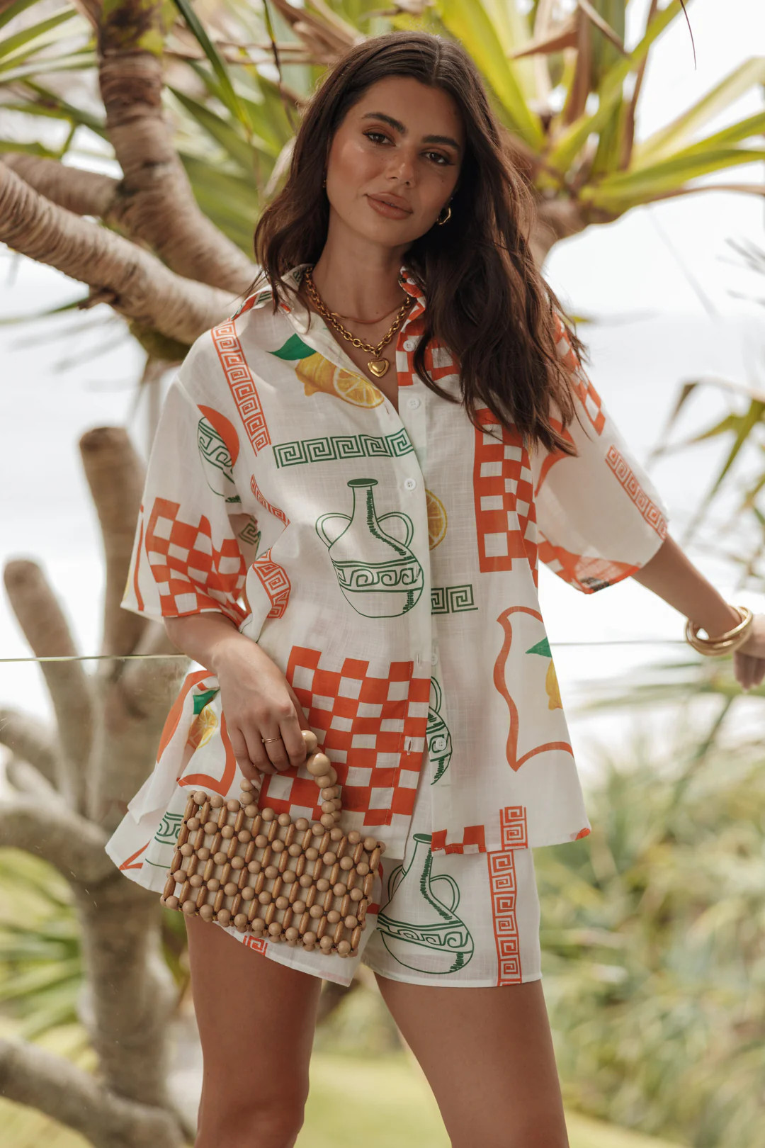 Piccolo Short Set - White Orange | Petal & Pup (US)