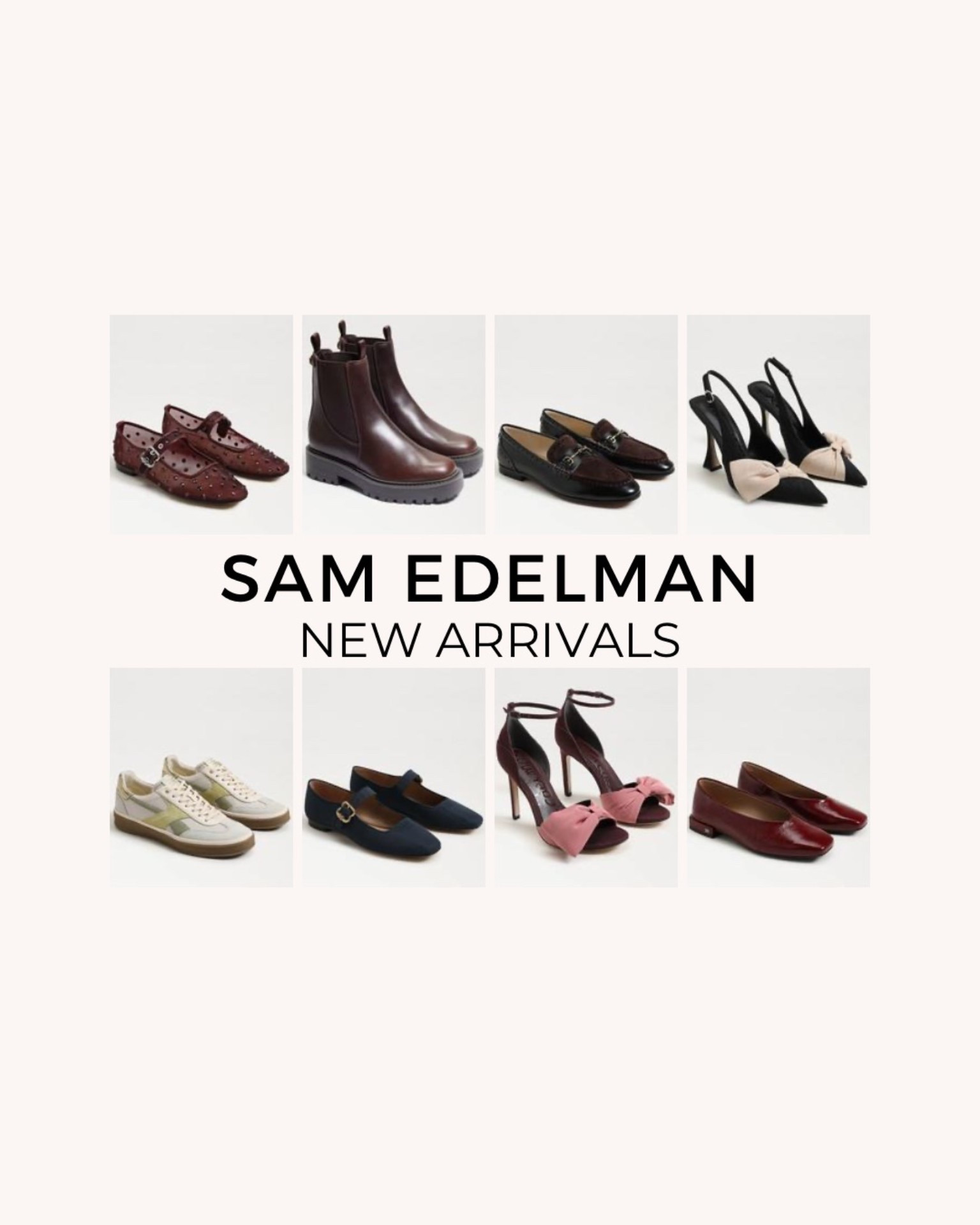 Sam Edelman new arrivals 

Fall shoes , autumn flats , mary janes , sam edelman maryjanes , bow heels , bow pumps , wedding guest shoes , event shoes , loafers , burgundy , brown boots , ankle boots , fall sneakers , red heels , mesh flats , mesh maryjane flats , blue satin , classic , preppy , autumnal 

#LTKShoeCrush #LTKWorkwear #LTKSeasonal