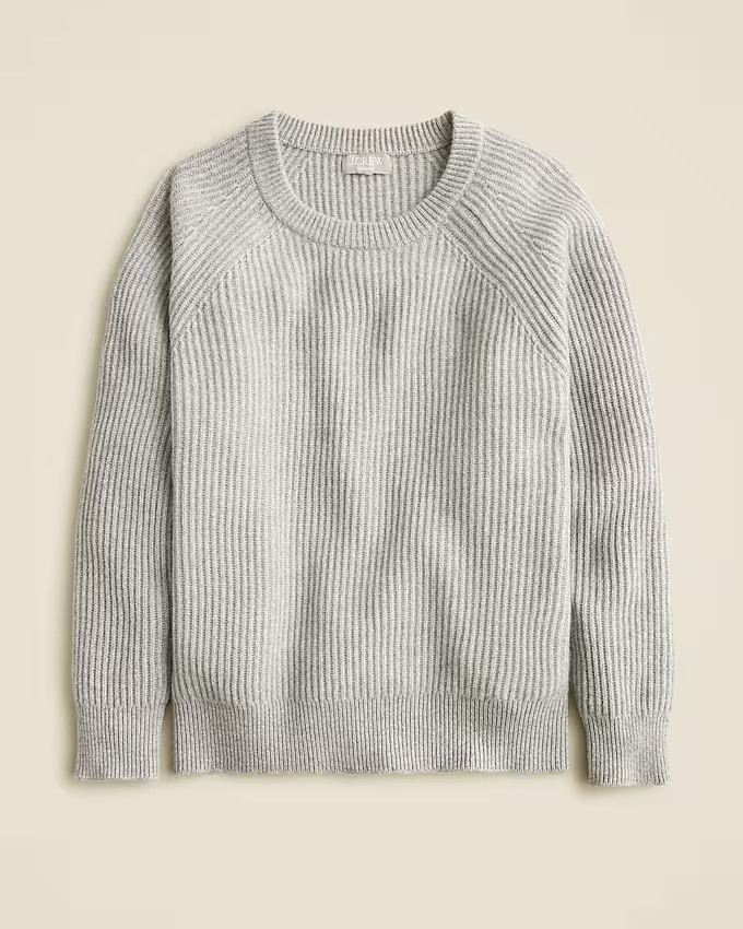 Ribbed cashmere oversized crewneck sweater | J. Crew US