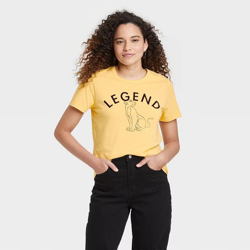 Women's Mother's Day Disney Lion King Legend Short Sleeve Graphic T-Shirt - Yellow | Target
