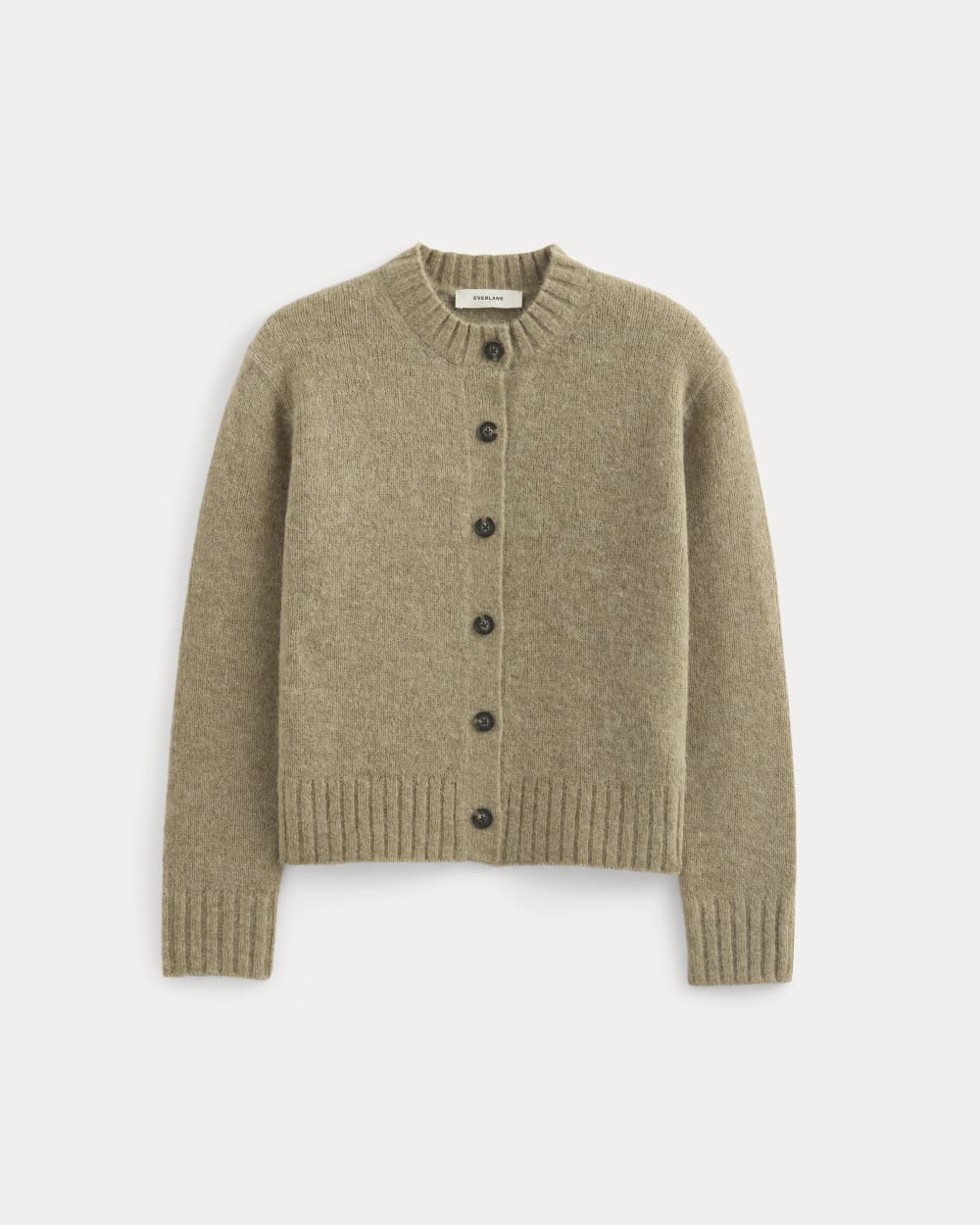 The Crew Cardigan in Alpaca | Dark Heathered Camel | Everlane