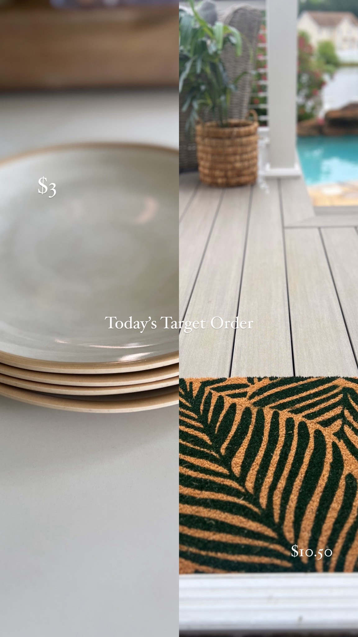 Outdoor patio season is here and these coastal inspired looks will create the relaxing vacay getaway vibes for your next staycation gathering. The palm jute rug and the 10.5” white with beige trim outdoor dining plate are both on sale helping you save big!

#LTKSaleAlert #LTKHome #LTKSeasonal