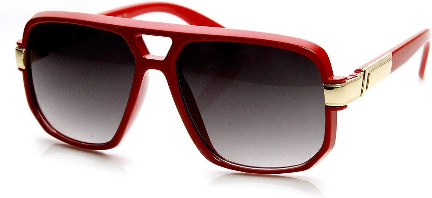 zeroUV - Classic Square Frame Plastic Flat Top Aviator Sunglasses | Amazon (US)