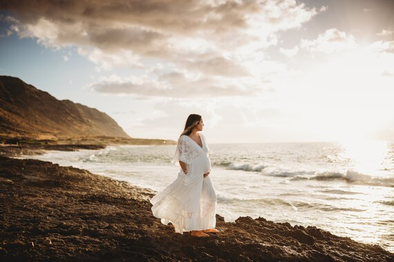 Boho Floral Long Flowy Maternity Off Shoulder Maxi Dress Photoshoot Dresses Bohemian Baby Shower ... | Etsy (US)