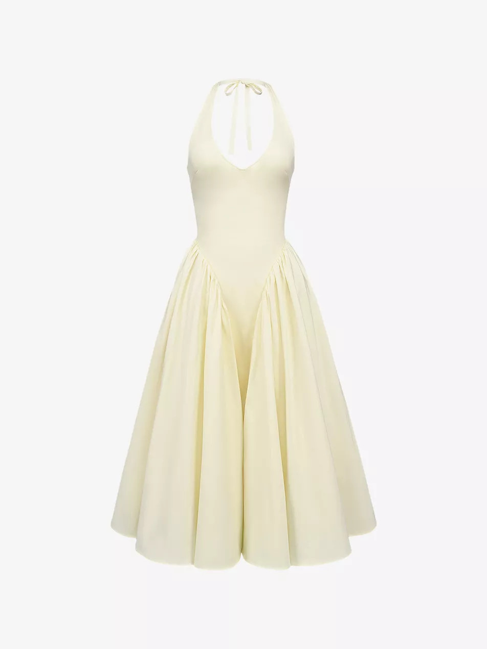 Marilyn Halterneck Stretch-Cotton Midi Dress | Selfridges