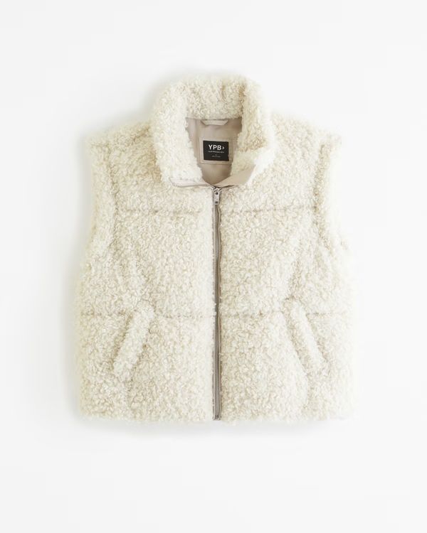 Women's YPB Sherpa Mini Puffer Vest | Women's Clearance | Abercrombie.com | Abercrombie & Fitch (US)