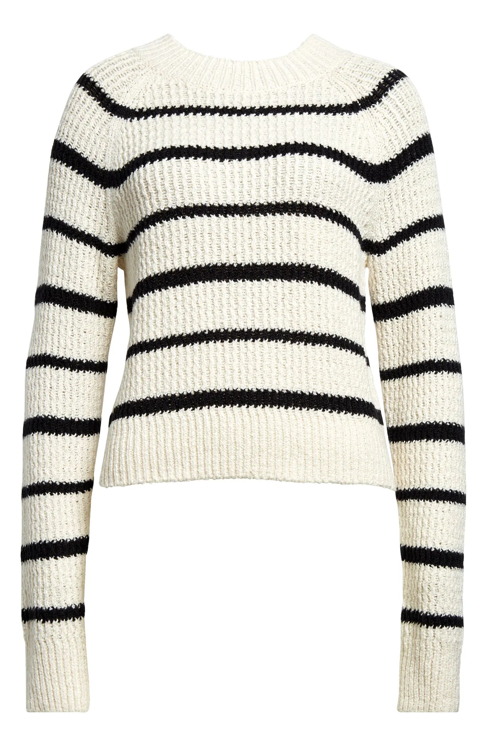 Rib Stripe Crewneck Sweater | Nordstrom