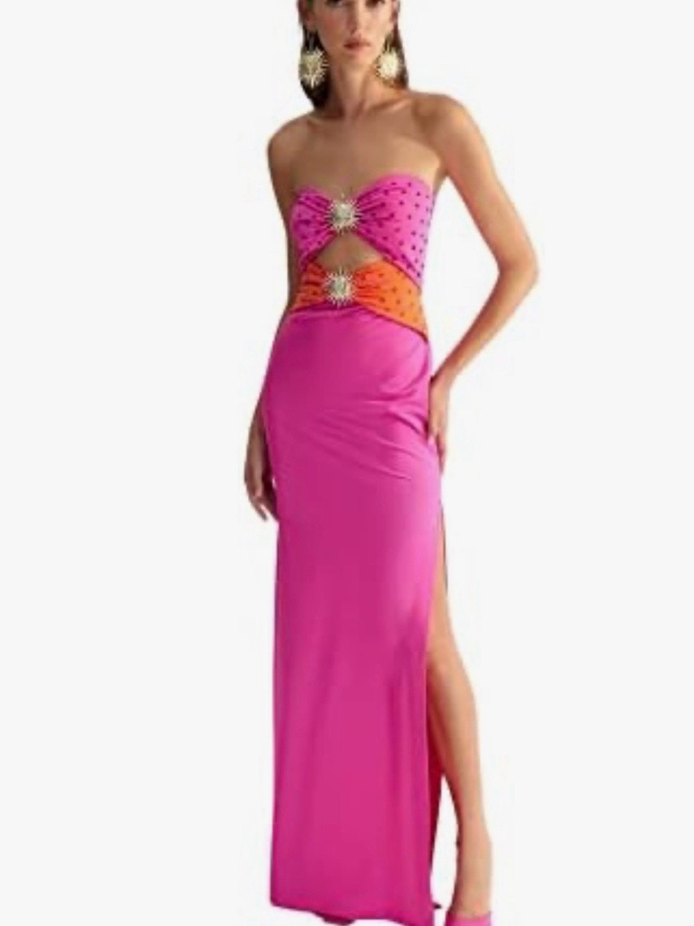 NWT Tredyol tosun orange-fuchsia sun dress with accessories and stone sz 36 | Poshmark