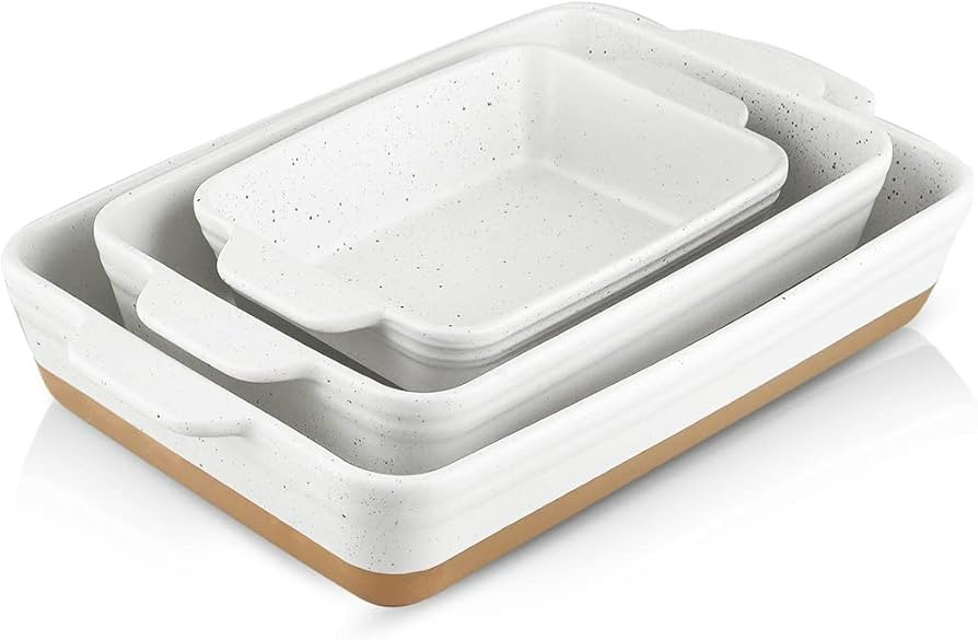 HVH Baking Dish Set, 9x13 Baking Dish, Large Casserole Dish Set, Ceramic Lasagne Pan Deep, Baking... | Amazon (US)