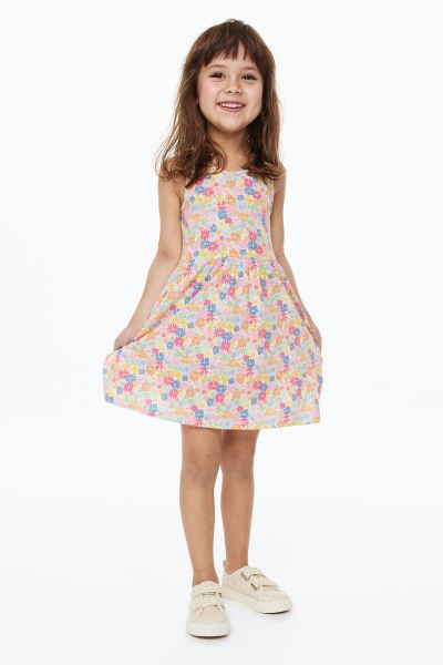 Patterned Cotton Dress - White/floral - Kids | H&M US | H&M (US + CA)