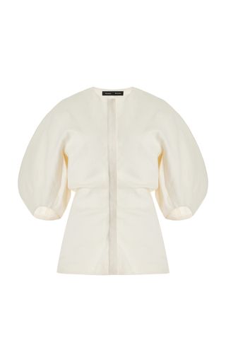 Reagan Puff Sleeve Eco-Linen-Blend Top | Moda Operandi (Global)