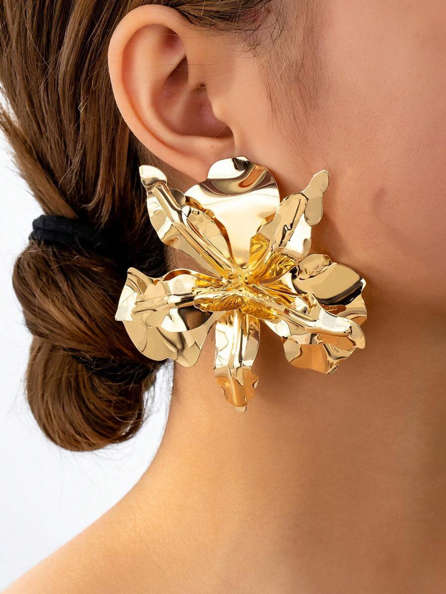 1 Pair Floral Dangle Earrings, Fashionable Vacation Style For Women, Flower Design Varies Valenti... | SHEIN