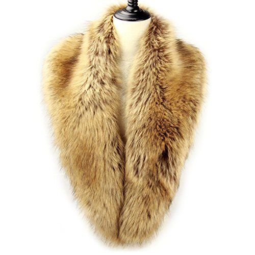 Dikoaina Extra Large Women's Faux Fur Collar for Winter Coat,Raccoon,120cm | Amazon (US)