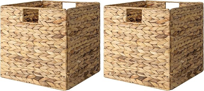 StorageWorks Rectangular Wicker Storage Baskets, Water Hyacinth Basket with Lining, Large Baskets... | Amazon (CA)