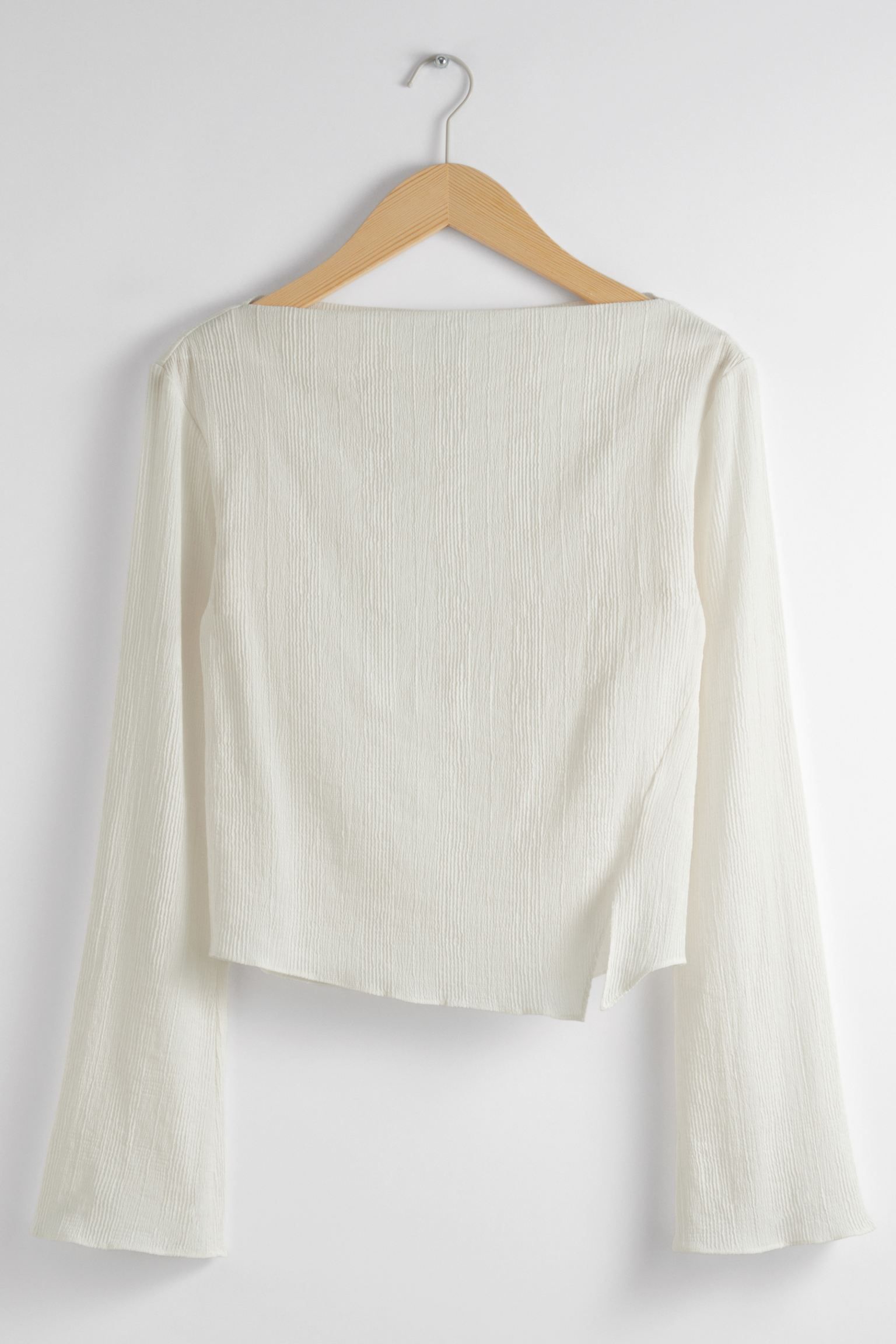 Cropped Asymmetric Frilled Top | H&M (UK, MY, IN, SG, PH, TW, HK)