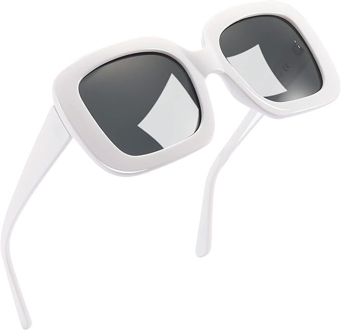 Oversized Polarized Sunglasses Square Shades: Trendy Large Big Ladies Sun Glasses - Luxury Vintag... | Amazon (US)