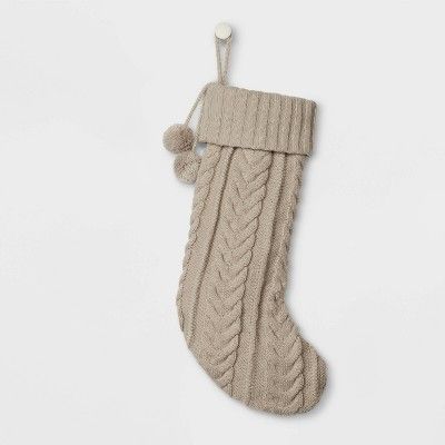 Cable Knit Christmas Stocking Gray - Wondershop™ | Target
