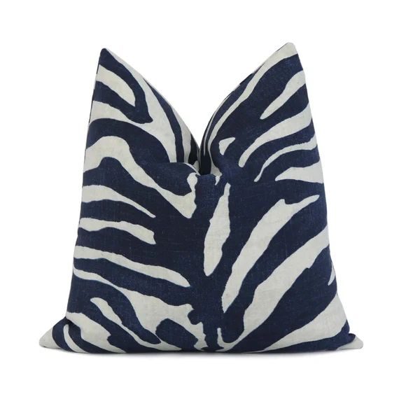 Thibaut Serengeti Zebra Navy Blue Throw Pillow Cover With | Etsy | Etsy (US)