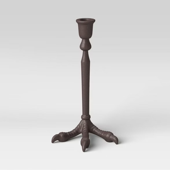 9" x 4.6" Aluminum Bird Leg Candle Holder Black - Threshold™ | Target