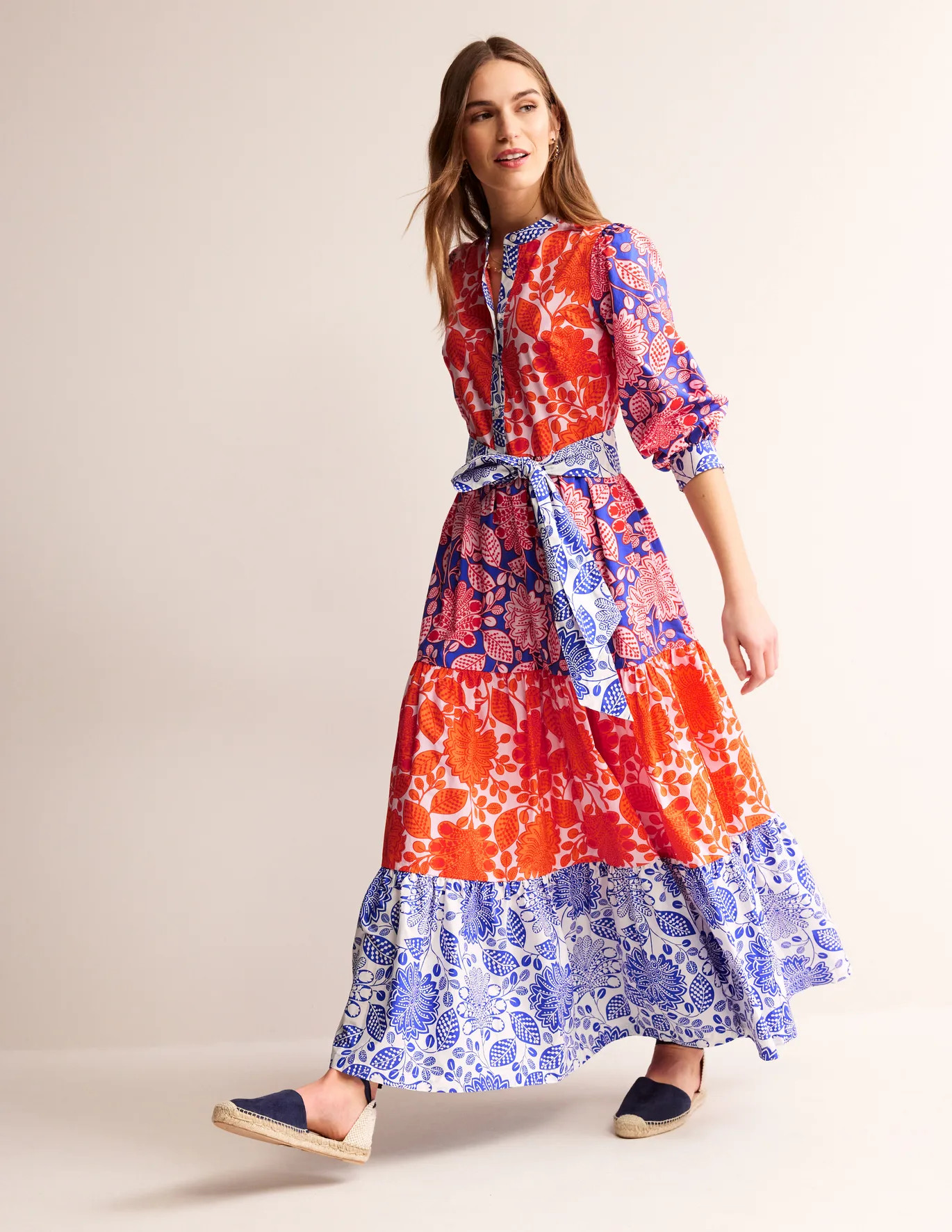 Alba Tiered Cotton Maxi Dress | Boden (US)