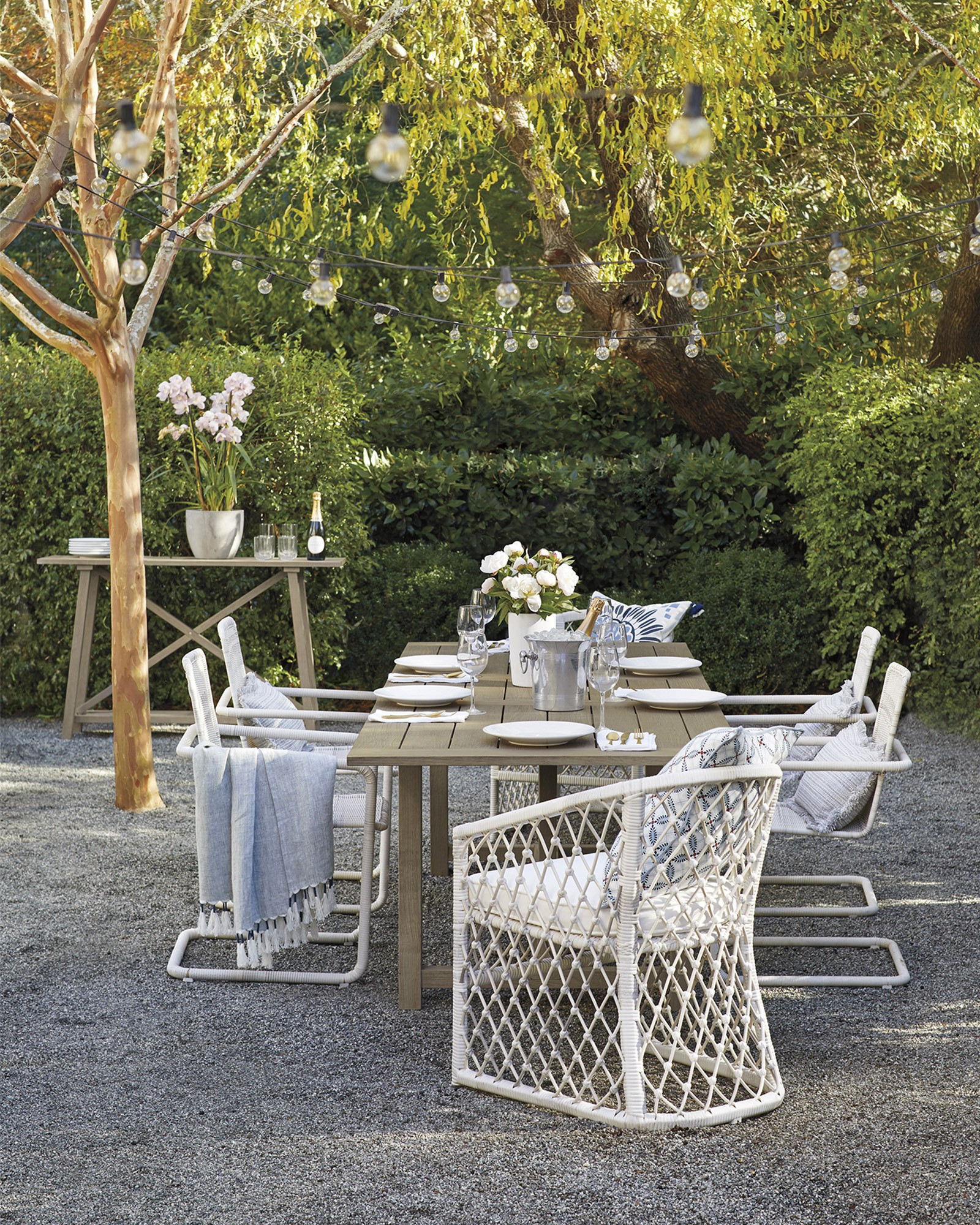 Crosby Teak Expandable Dining Table – Vintage Grey | Serena and Lily