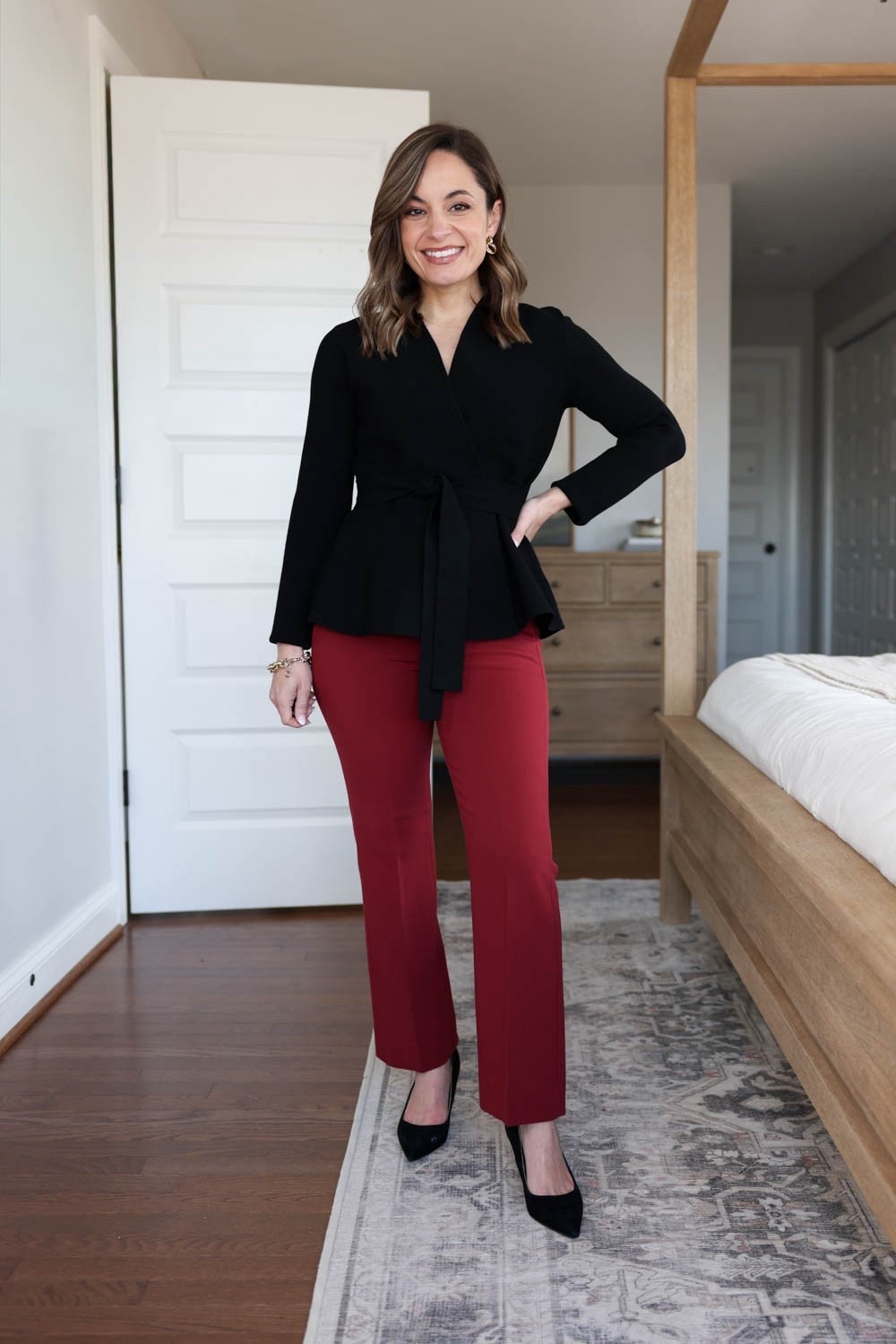 Petite friendly slim cut pants for work! 


Red pants (J.Crew): petite 0 - the pants run small through the hips and thighs, I recommend a size up at least if you’re curvy.  10” rise 25.5” inseam 
Black top ( Aritzia): xxs - sleeves are cuffed under 
Shoes (Sam Edelman): tts 

My measurements for reference: I’m 4’10” and 105lbs. My bust, waist, and hip measurement is 32”, 24”, and 36”.


#LTKPetite #LTKWorkwear