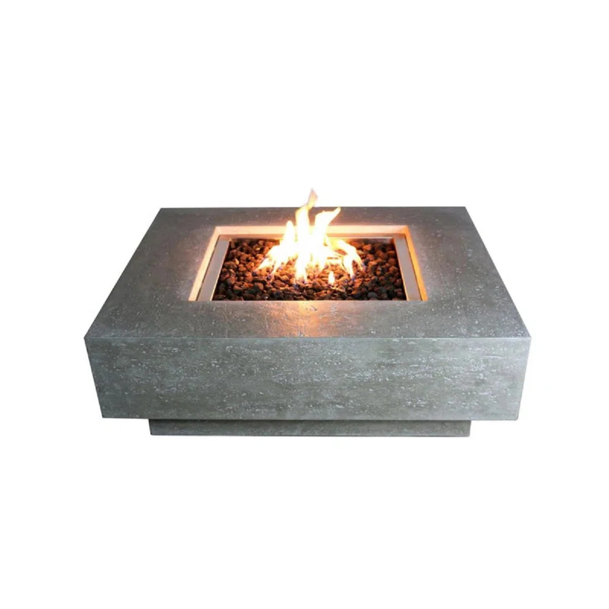 Manhattan 36" Outdoor Concrete Fire Table 45,000 BTU - Includes Lava Rocks & PVC Cover | Wayfair North America