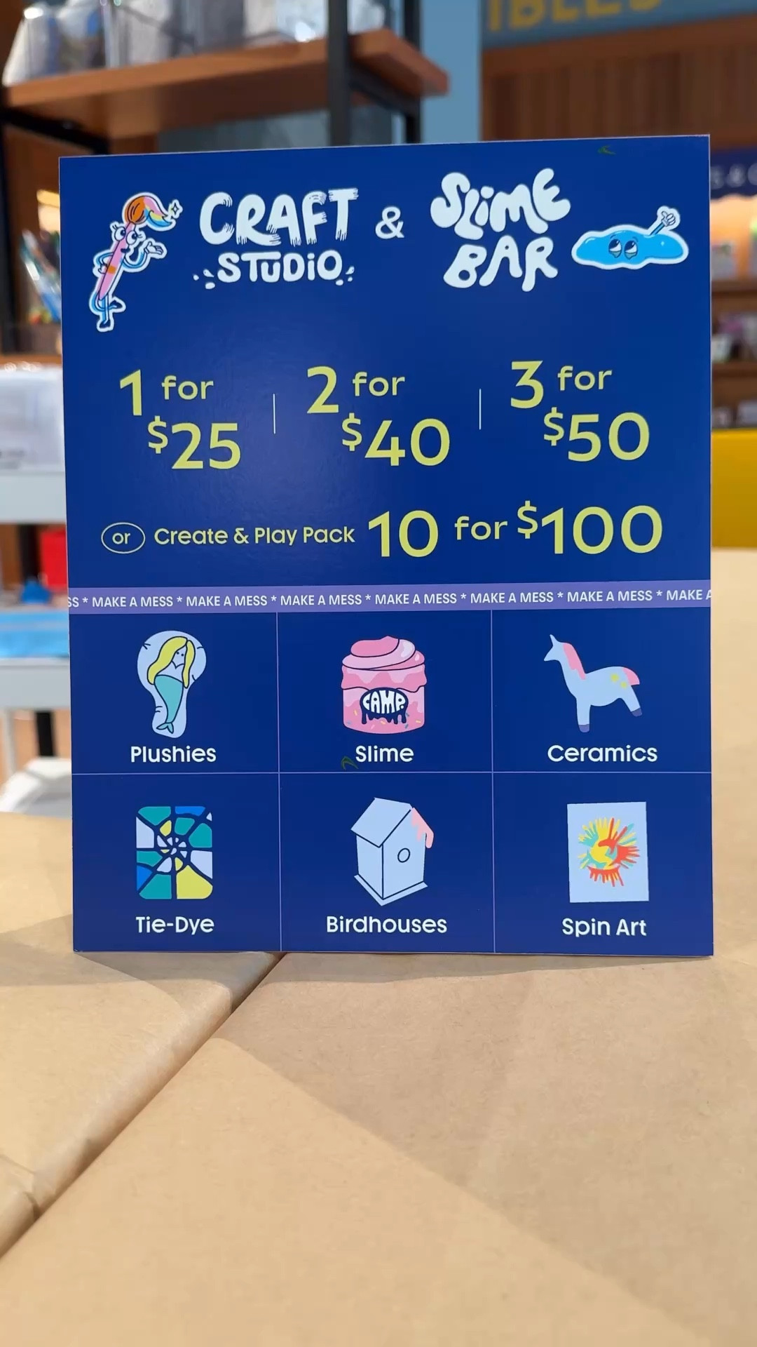 March is National Craft Month and we had a blast celebrating at CAMP! 🎨✨
This is the perfect spot for a play date or a fun family outing. Every week there’s a new hands-on craft:
Color-Me Plush
Build a Birdhouse
Ceramic Painting
Slime Bar (yes… Poop Slime! 💩)
Adults enjoy the crafts too, so it’s a great midday family activity everyone can join.
💡 Use my code SOFISADVENTURES or shop through my link to get $10 off $50+.
I may earn a small commission if you shop using my link or code at no extra cost to you. Only valid at CAMP Stores website 

#LTKmomlife #LTKTravel #LTKKids