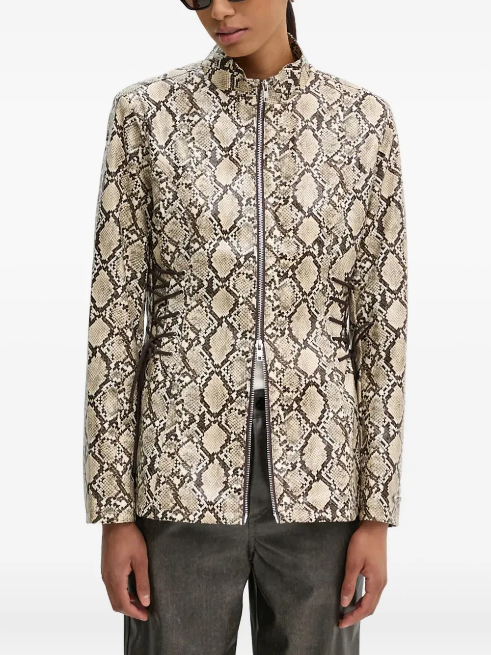 Résumé snakeskin-print zip-up Bomber Jacket | Brown | FARFETCH | Farfetch Global
