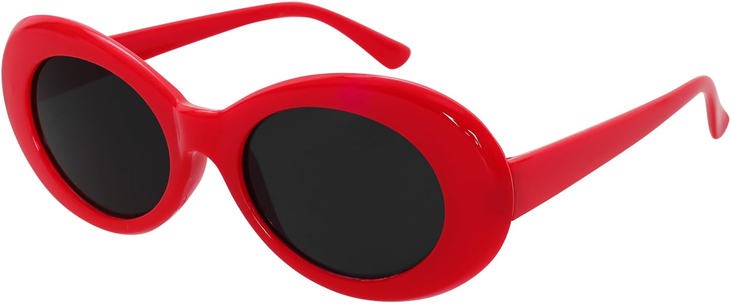 Fumwase Oval Round Thick Sunglasses Retro Goggles Vintage Sunglasses for Women Men | Amazon (US)