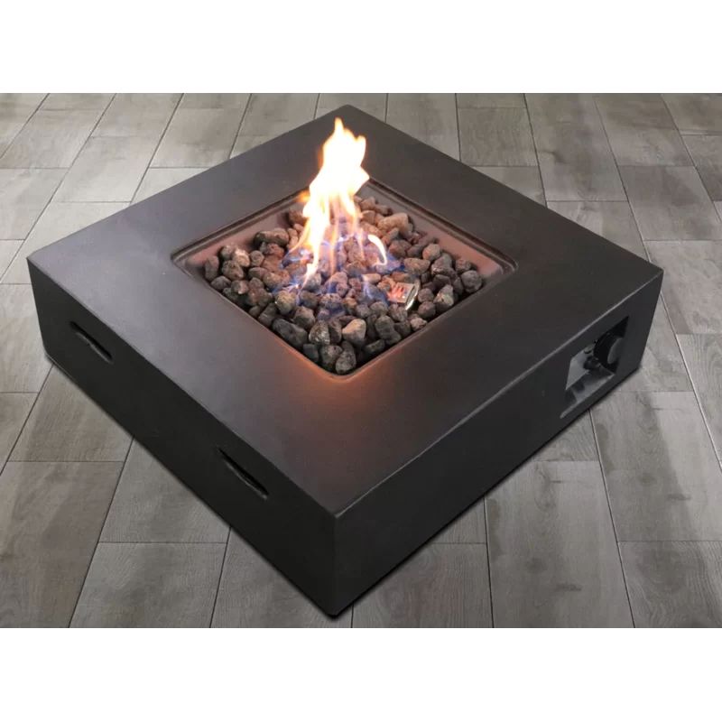 Aly Fiber Cast Concrete / Burner Stainless Steel Propane/Natural Gas Fire Pit Table | Wayfair North America