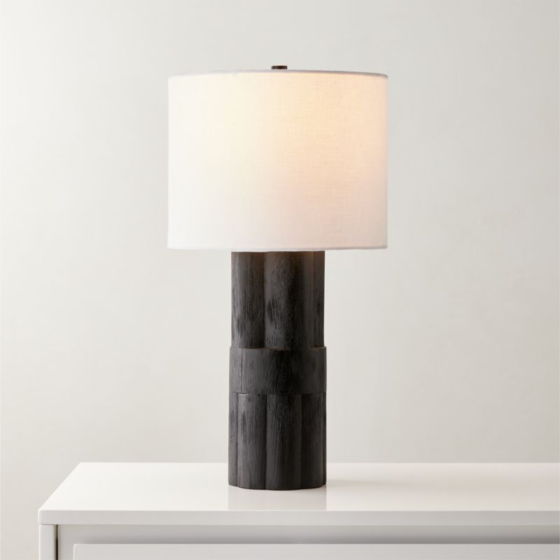 Walden Black Acacia Wood Table Lamp Tall + Reviews | CB2 | CB2