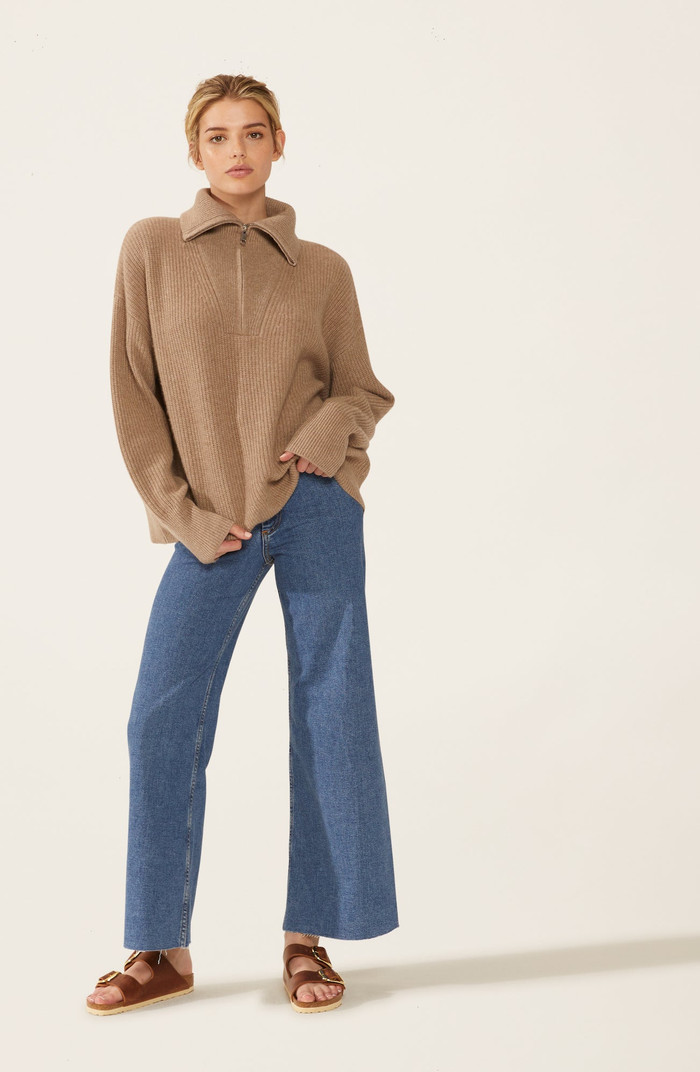 Sophia Chunky Cashmere Quarter Zip Pullover | Nordstrom
