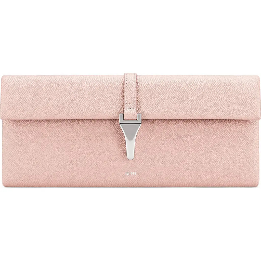 JW PEI Zaria Pebbled Faux Leather Clutch in Antique Pink at Nordstrom Rack | Nordstrom Rack