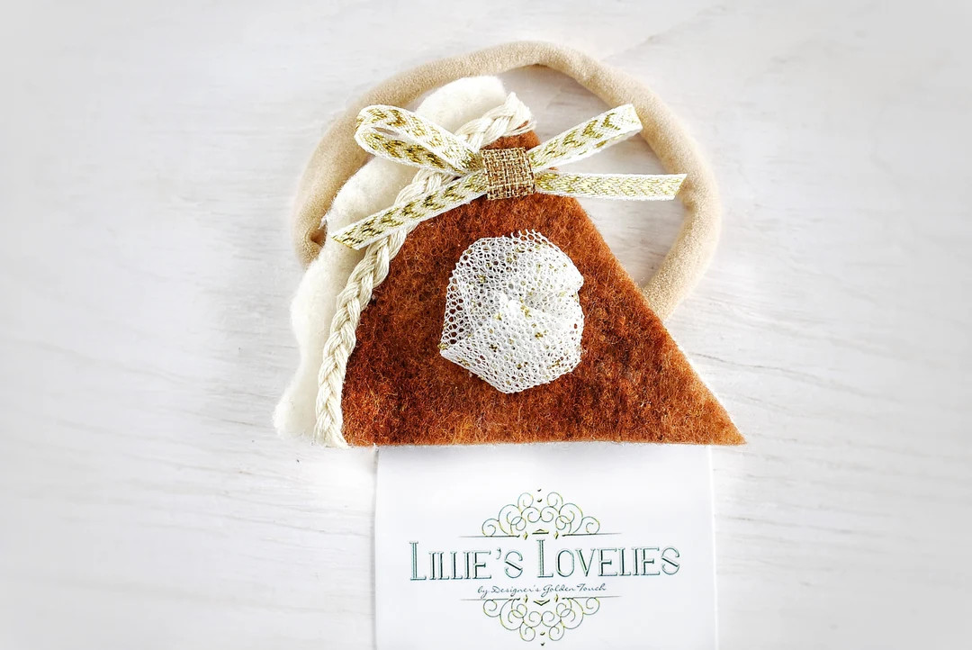 Fall Pecan Pie Headband or Clip, Baby Girl Thanksgiving Hair Bow, Thanksgiving Outfit Girl, Autum... | Etsy (US)