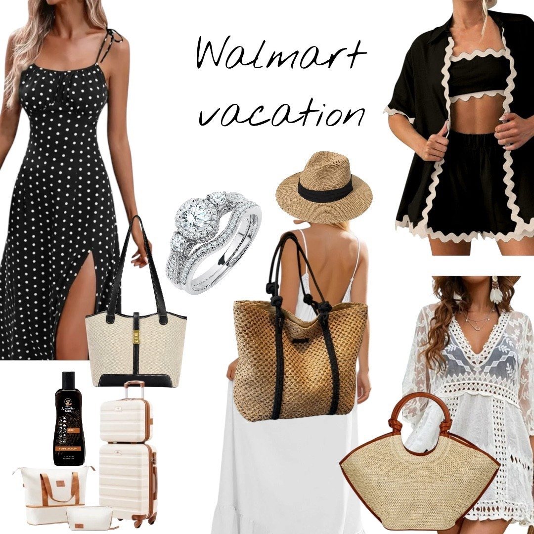 Favorite #Walmart vacation picks of 2026.  Do you wear your real diamonds on vacation?! I have added such a good vacation ring so you can leave your valuables safely at home.

#vacationessentials #walmart #vacationoutfits #beachbags #travelbags #travelset

#LTKSeasonal #LTKU #LTKTravel