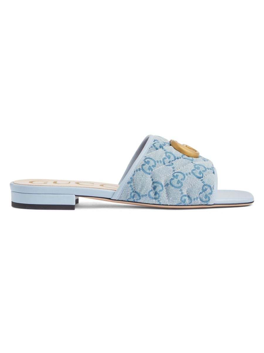 Jolie GG Canvas Slides | Saks Fifth Avenue