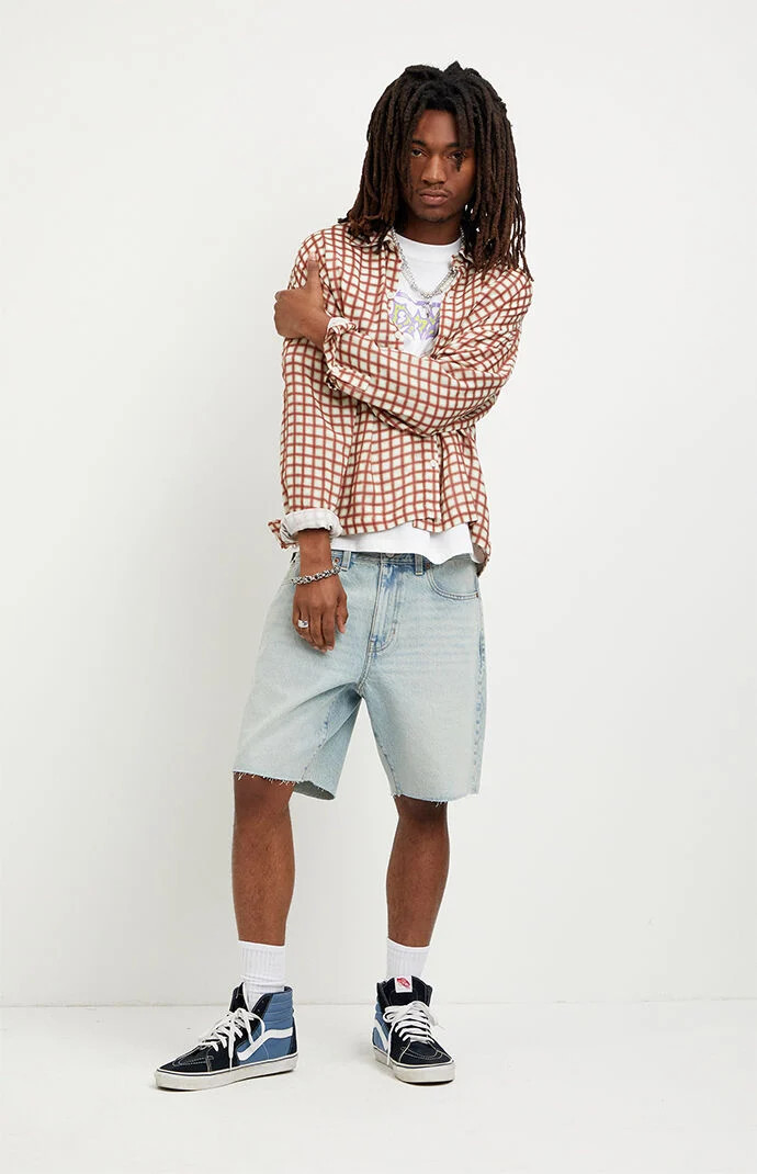 Men's Harrison Cutoff Jean Shorts Light Indigo in Medium Indigo - Size 30 | PacSun