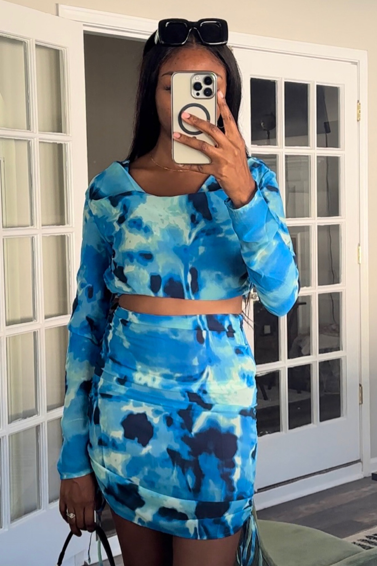 This blue chiffon two-piece set from PLT is my favorite poolside cover-up!

#LTKunder50 #LTKswim