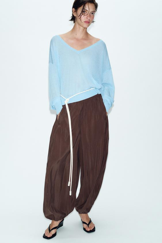 SAROUEL TROUSERS WITH ELASTIC WAIST | Zara UK