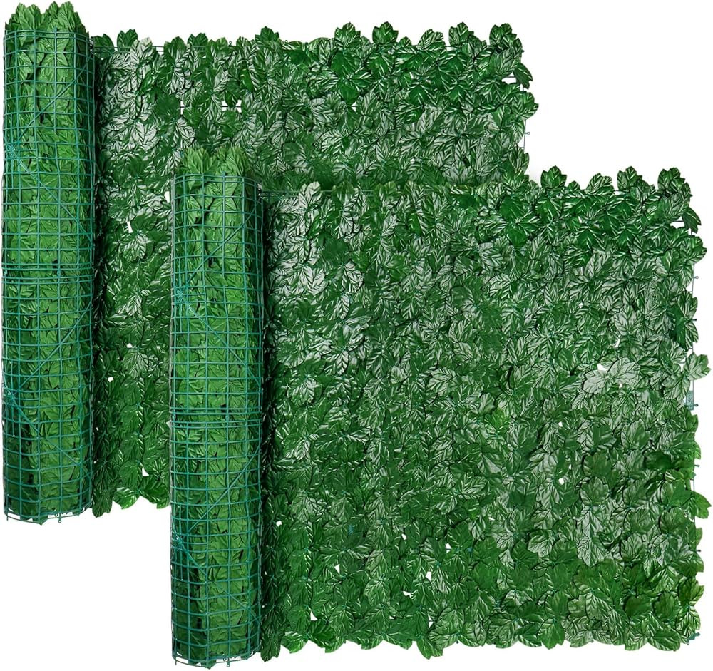 iCover 2PK 39 * 98in Artificial Ivy Privacy Fence Screen Cover, Highly Dense Leaves Wtih Strength... | Amazon (US)