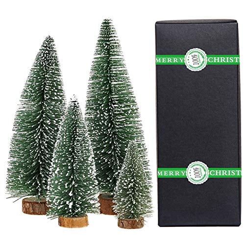 Small Christmas Tree,Mini Christmas Tree, Mini Pine Tree, Bottle Brush Fake Trees with Wooden Bas... | Walmart (US)
