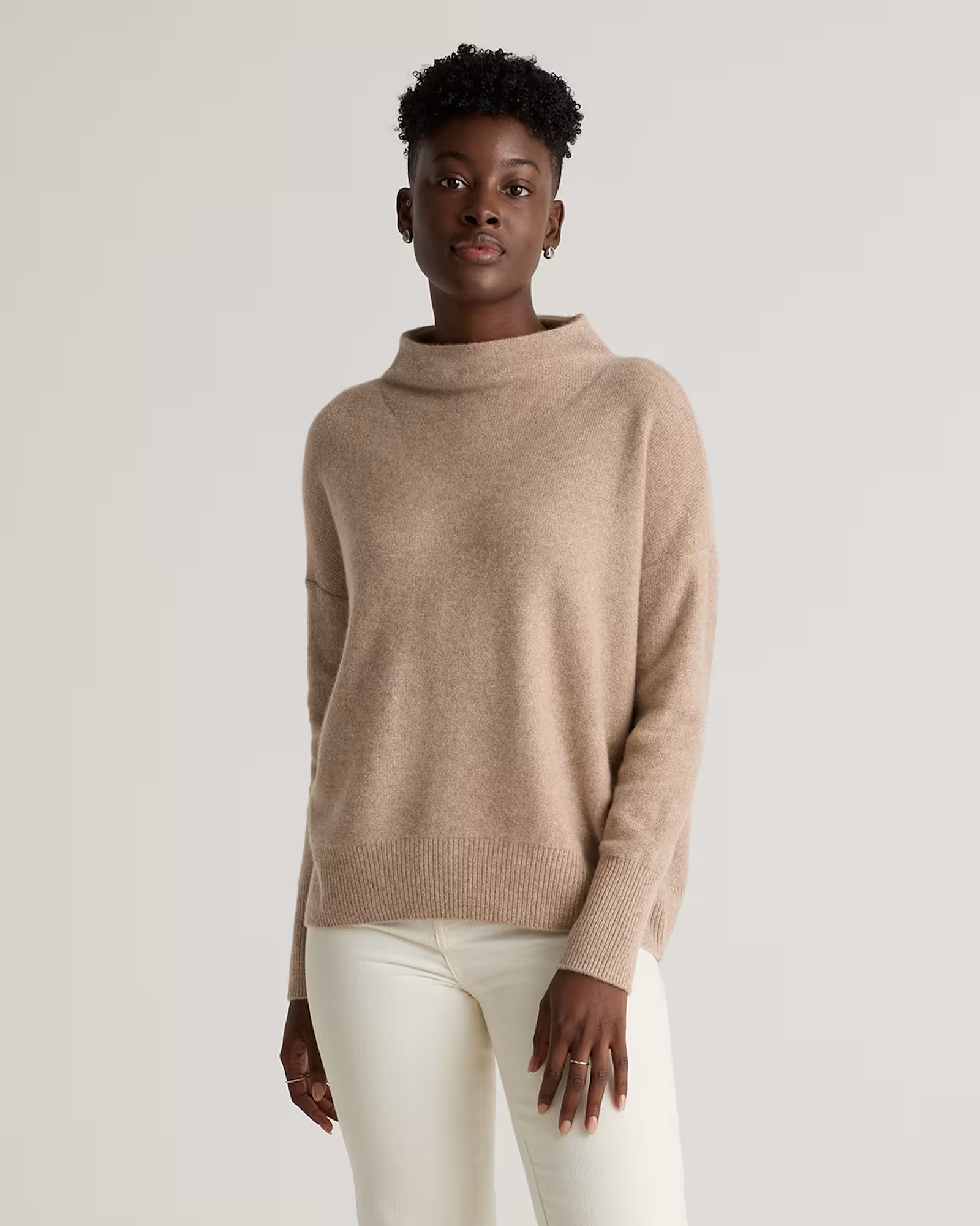 Mongolian Cashmere Funnel Neck Sweater | Quince