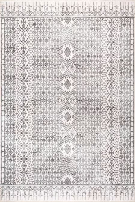 Light Gray Kehlani Distressed Diamond Area Rug | Rugs USA