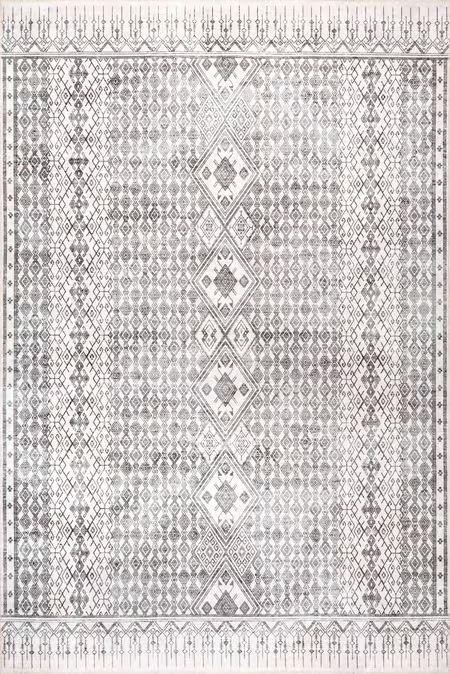 Light Gray Kehlani Distressed Diamond Area Rug | Rugs USA