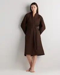 Organic Turkish Waffle Robe in Espresso | Quince
