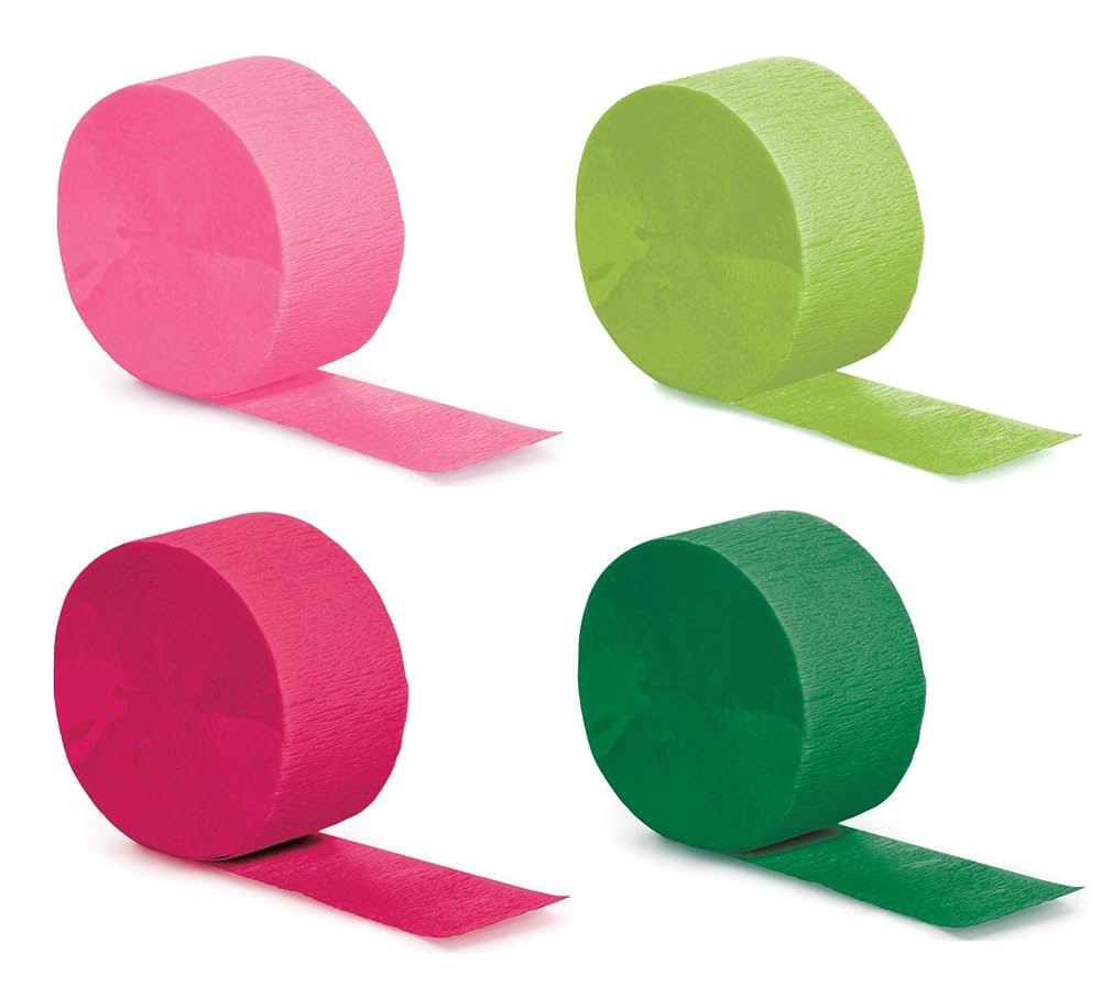 Watermelon Crepe Paper Streamers for Fruit Party or Tropical Birthday (4 Pack) | Amazon (US)
